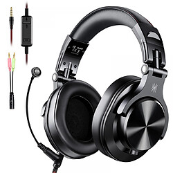 General Casque filaire sur l'oreille Hi-Res Studio Monitor & Mixing DJ Stereo Headsets avec pilotes en néodyme de 1,9 pouces et prise audio 1/4 à 0,1 pouce pour ordinateur enregistrement piano guitare(noir)