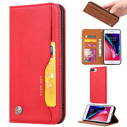 Etui en PU rouge pour Apple iPhone 6 Plus,iPhone 8 Plus,iPhone 6s Plus,iPhone 7 Plus