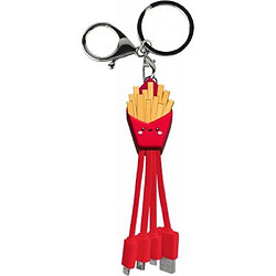 YELLO KOKO Câble 3 en 1 Andy USB A/micro USB & USB C & Lightning 0,15m Frites Rouge 