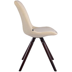 Acheter Decoshop26 4 chaises de salle à manger style scandinave en velours crème pieds rond en bois marron CDS10319