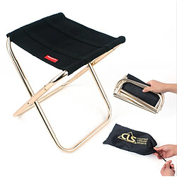 Wewoo CLS Outdoor Portable Auminum Alliage noir Pêche Barbecue Pliant Tabouret, Taille: 24.8 * 22.5 * 27 cm 