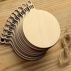 Wewoo 10 pcs créatif en bois décoration de la maison boule de noël laser creusement pendentif