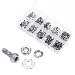 Wewoo Visserie Kit d'écrou à rondelle hexagonale à six pans creux en acier inoxydable 600 PCS M2 304