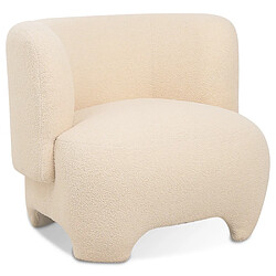 ICONIK INTERIOR Fauteuil Rembourré - Fauteuil en Tissu Bouclé - Magnolia Crème