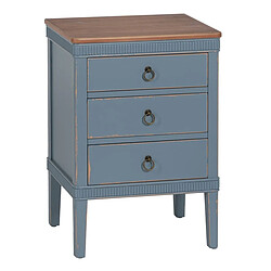 BigBuy Home Table de Nuit Bleu Naturel Bois d'épicéa Bois MDF 50 x 38 x 72 cm