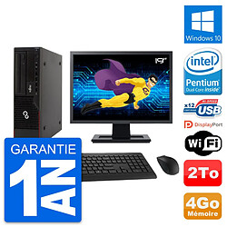 PC Fujitsu E910 DT Ecran 19" Intel G630 RAM 4Go Disque Dur 2To Windows 10 Wifi - Occasion