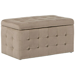 Beliani Pouf Chesterfield en velours marron clair MICHIGAN