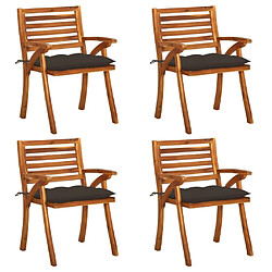 Maison Chic Lot de 4 Chaises de jardin avec coussins | chaises d'extérieur | Fauteuil Relax Bois de teck solide -GKD20166