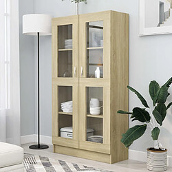 vidaXL Armoire à vitrine Chêne sonoma 82,5x30,5x150 cm Bois ingénierie