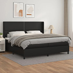 Maison Chic Structures de lit + matelas,Lit à sommier tapissier avec matelas Noir 200x200 cm Similicuir -MN76923