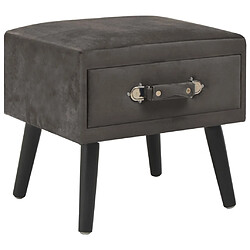 vidaXL Table de chevet Gris 40x35x40 cm Velours