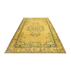 Avis Vidal Tapis de laine 305x183 jaune Ultra Vintage