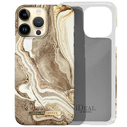 iDeal of Sweden Coque pour iPhone 14 Pro Max Marbré Luxe Ultra fine Golden Sand Marble Beige 