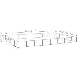 vidaXL Chenil Argenté 48 m² Acier pas cher