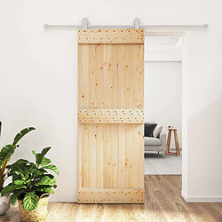 vidaXL Porte coulissante et kit de quincaillerie 80x210 cm pin massif