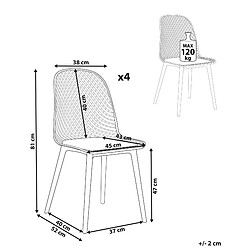 Avis Beliani Chaise de salle à manger Set de 4 Rose pastel EMORY