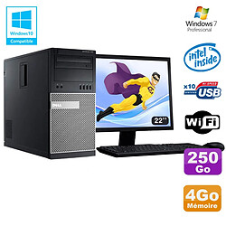 Lot PC Tour Dell 790 G630 2.7Ghz 4Go Disque 250Go DVD WIFI Win 7 + Ecran 22" · Occasion 