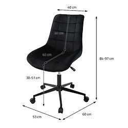 Acheter ML-Design 3x Chaise de bureau pivotante à 360° noir en velours tabouret pour salon travail