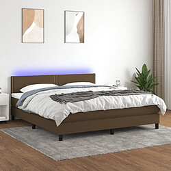 Sommier à lattes,Cadre à lattes de lit pour Adulte matelas et LED Marron foncé 180x200cm -MN77866