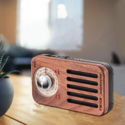 Acheter Universal Radio portable AM/FM, radio de poche en bois de cerisier rétro avec réception optimale, casque Jack, 2 piles AA |(brun)