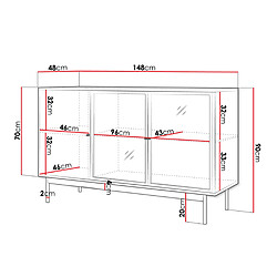 Bestmobilier Lamia - buffet bas - bois et noir - 148 cm pas cher