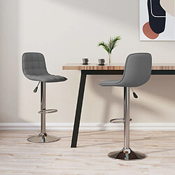 vidaXL Tabourets de bar lot de 2 gris clair tissu