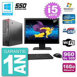 PC Fujitsu Esprimo E520 Ecran 27" i5-4570 RAM 16Go SSD 960Go Graveur DVD Wifi W7 · Occasion 