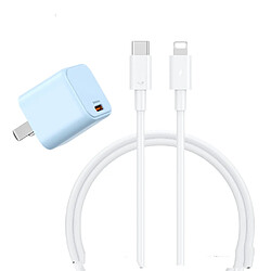 General Chargeur iPhone Apple Block USB C Fast, câble USB C vers Lightning de 0,9 m pour iPhone13/14/14 plus/12/pro/pro max/11/Air pods pro/iPad air 3/min4(bleu) 