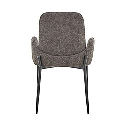 Mes Lot de 2 fauteuils repas 60x57x88 cm en tissu bouclette gris - PILBAO pas cher