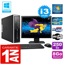 PC HP Compaq 8300 SFF Core I3-2120 Ram 8Go Disque 250 Go Wifi W7 Ecran 22" · Occasion 