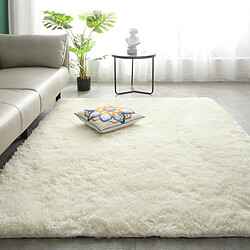 LUUCOZK Tapis doux et moelleux à poils longs pour chambre à coucher et salon - Blanc pur-160x200cm 