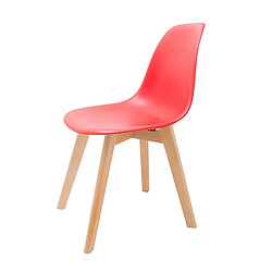 Chaise Design Avec Pieds En Bois De Hêtre School Red Gasoline