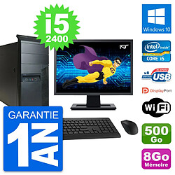 PC Tour Lenovo M91p Ecran 19" Intel i5-2400 RAM 8Go Disque 500Go Windows 10 Wifi · Occasion 