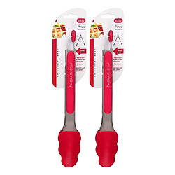 Easy Make Pince de cuisine en silicone coloré (Lot de 2) rouge.