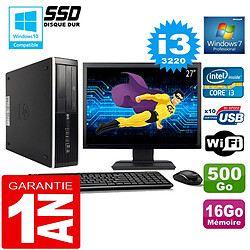 PC HP Compaq 8300 SFF Core I3-3220 Ram 16Go Disque 500 Go Wifi W7 Ecran 27" - Occasion