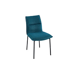 Acheter Vente-Unique Lot de 2 chaises en tissu et métal noir - Bleu - ETIVAL