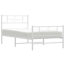 Avis Maison Chic Lit adulte - Cadre de lit métal avec tête de lit/pied de lit,Structure du lit Contemporain pour chambre blanc 75x190 cm -MN84588