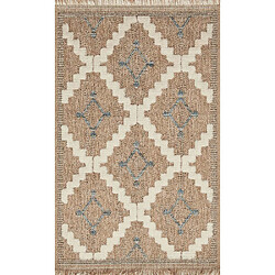 Avis Jardindeco Tapis intérieur extérieur aspect jute bleu Tijuana 9041 180 x 67 cm.