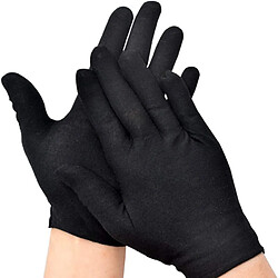 BESTA 12 paires de gants de travail en coton réutilisables Gants de nettoyage pour adultes Gants de protection du travail pour le jardinage industriel M Noir