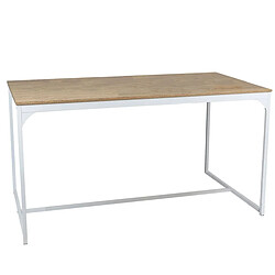 LOFT TABLE A MANGER EN BOIS AVCE STRUCTURE EN METAL BLANC 150X80XH75CM+Urban Living