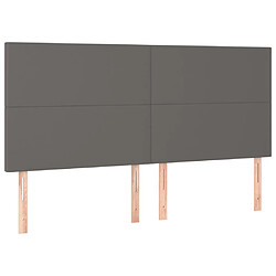 Acheter Maison Chic Tête de lit scandinave à LED,meuble de chambre Gris 180x5x118/128 cm Similicuir -MN11496