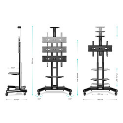 Avis ONKRON Support TV Mobile sur Roulettes pour 40" - 70" TVs, Chariot TV Support Roulant Poids jusqu'à 45,5 kg - Meuble TV Sur Roulettes VESA 100x100 - VESA 600x400 mm/Support TV Roulettes TS1552-B Noir