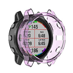 Wewoo Boîtier de montre Pour Garmin Fenix 6S / 6S Etui de protection en TPU avec moitié de Smart Watch violet transparent 