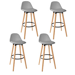 Toilinux 4 Tabourets de bar scandi Maxon - H. 92 cm - Gris Toilinux - 4 Tabourets de bar scandi Maxon - H. 92 cm - Gris - Scandinave