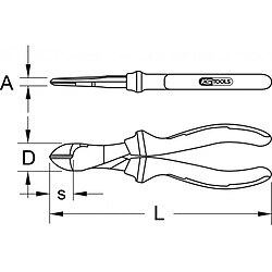 KS TOOLS 117.1116 Pince coupante diagonale isolée à poignée bi-composant, L.205 mm pas cher