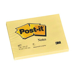 Notes repositionnables jaune classique Post-it 76 x 102 mm - bloc de 100 feuilles - Lot de 12