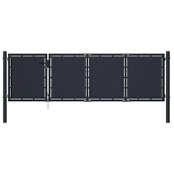 vidaXL Portail de jardin Acier 350 x 75 cm Anthracite