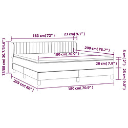 vidaXL Sommier à lattes de lit et matelas Bleu foncé 180x200cm Velours pas cher