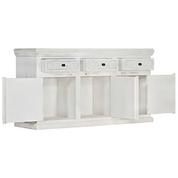 Avis Maison Chic Buffet,Meuble de Rangement,commode pour salon,Cuisine Blanc 140x40x74 cm Bois de manguier massif -MN64896