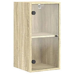 vidaXL Armoire murale avec portes en verre chêne sonoma 35x37x68,5 cm